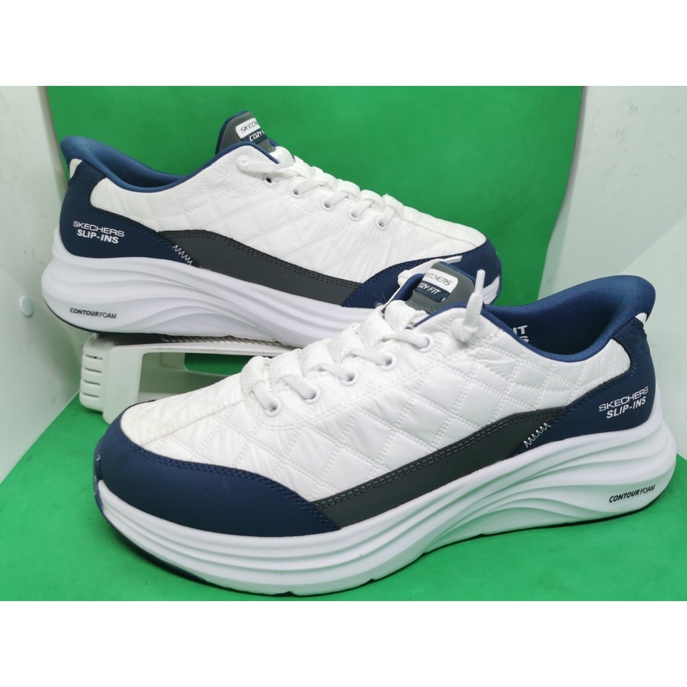 Skechers Slip-ins Cozy Shoes Mens 10.5 Wide White Contour Foam Walking 232619W